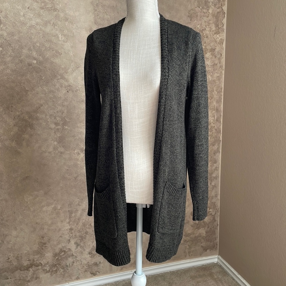 TORRID green/black sweater duster with pockets